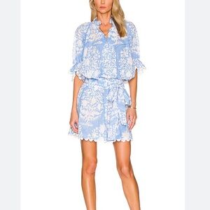Juliet Dunn Blouson Palladio Dress in Cornflower Blue (size M - US 6/8)